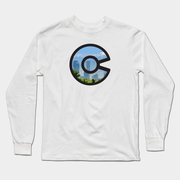 Denver, Colorado Skyline - Colorado Flag Long Sleeve T-Shirt by DeadBeatElite